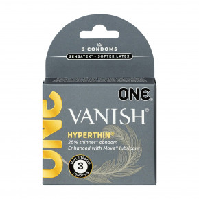 One | Презервативы ONE Vanish Hyperthin 3 шт, картонная коробка. Ціна: 199 грн