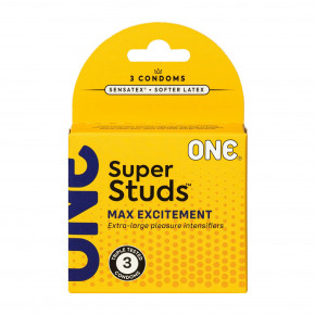 One | Презервативы ONE Super Studs 3 шт, картонная коробка. Ціна: 189 грн