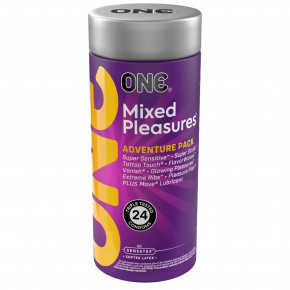 One | Презервативы ONE Mixed Pleasures 24 шт, подарочная упаковка тюб. Цена: 999 грн