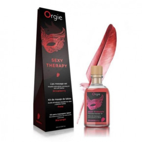Orgie | Набор: съедобное массажное масло + перо «КЛУБНИКА» Orgie. Цена: 835 грн
