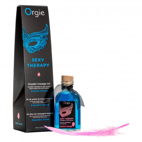 Orgie | Набор для массажа Orgie – Sexy Therapy Cotton Candy (100 мл), съедобное разогревающее масло + перышко. Цена: 670 грн
