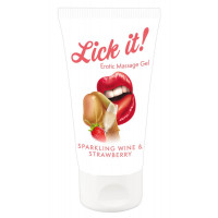 Orion | Масажний гель Lick It! Sparkling Wine and Strawberry, 50 мл. Ціна 408 грн