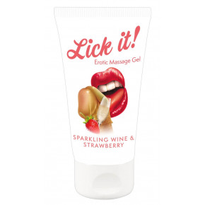 Orion | Масажний гель Lick It! Sparkling Wine and Strawberry, 50 мл. Ціна: 408 грн