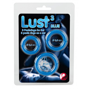 Orion | Набор эрекционных колец-Lust 3 Blue. Цена: 517 грн