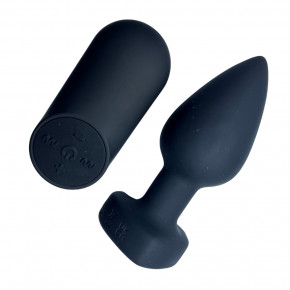 Passion Play | Анальная вибропробка с пультом Passion Play с красным камнем в форме сердца, 28 режимов, чёрная. Цена: 2 337 грн