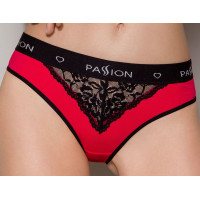 Трусики с широкой резинкой и кружевом Passion PS001 PANTIES red/black, size S