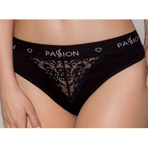 Трусики З Широкої Гумкою Та Мереживом Passion Ps001 Panties Black, Size Xl
