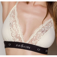 Эластичный топ с кружевом Passion PS001 TOP ecru, size XL