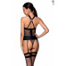 Passion | Сетчатый комплект корсет с халтером, съемные подвязки и трусики Amanda Corset black S/M - Passion. Цена 3 249 грн. Фото: 1