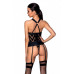 Passion | Сетчатый комплект с узором: корсет с халтером, подвязки, трусики Hima Corset black S/M - Passion. Цена 3 439 грн. Фото: 1
