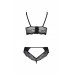 Passion | Комплект из эко-кожи с кружевом: бра и трусики Loona Set black L/XL - Passion. Цена 3 259 грн. Фото: 5