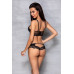 Passion | Комплект из эко-кожи с кружевом: бра и трусики Loona Set black S/M - Passion. Цена 3 359 грн. Фото: 3