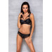 Passion | Комплект из эко-кожи с кружевом: бра и трусики Loona Set black S/M - Passion. Цена 3 359 грн. Фото: 2