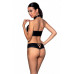 Passion | Комплект из эко-кожи: бра и трусики с имитацией шнуровки Nancy Bikini black S/M - Passion. Цена 2 549 грн. Фото: 1