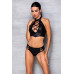 Passion | Комплект из эко-кожи: бра и трусики с имитацией шнуровки Nancy Bikini black S/M - Passion. Цена 2 549 грн. Фото: 2