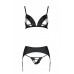 Passion | Комплект из эко-кожи Passion Miley Set black S/M: трусики, бюстгальтер, пояс для чулок. Цена 2 940 грн. Фото: 2
