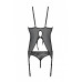 Passion | Корсет Passion Ursula Corset Black L/xl, З Пажами, Трусики З Ажурним Декором Та Відкритим Кроком. Ціна 1512 грн. Фото: 3