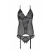 Passion | Корсет Passion Ursula Corset Black L/xl, З Пажами, Трусики З Ажурним Декором Та Відкритим Кроком. Ціна 1512 грн. Фото: 2
