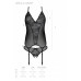 Passion | Корсет Passion Ursula Corset Black L/xl, З Пажами, Трусики З Ажурним Декором Та Відкритим Кроком. Ціна 1512 грн. Фото: 4