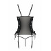 Passion | Сетчатый корсет из эко-кожи, с люверсами и съемными пажами Malwia Corset black 4XL/5XL — Passion. Цена 4 269 грн. Фото: 3