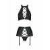 Passion | Комплект с имитацией шнуровки Nancy Set black 4XL/5XL - Passion топ, трусики и пояс для чулок. Цена: 3 449 грн. Фото: 2