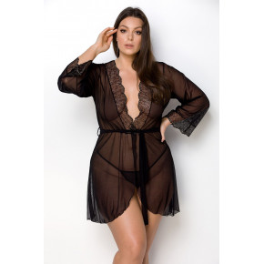 Passion | Халат Amberly peignoir black 4xl/5xl - passion. Ціна: 4859 грн
