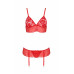 Passion | Комплект белья с поясом для чулок FABIANA SET red S/M - Passion. Цена 1 525 грн. Фото: 2