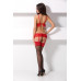 Passion | Комплект белья с поясом для чулок FABIANA SET red S/M - Passion. Цена 1 525 грн. Фото: 1