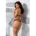 Passion | Комплект белья со стреп-лентами и поясом для чулок MORGAN SET WITH OPEN BRA black S/M - Passion. Цена 1 995 грн. Фото: 1