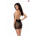Passion | Сорочка с кружевными вставками ERZA CHEMISE black S/M - Passion. Цена 1 495 грн. Фото: 1