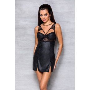 Passion | Пеньюар из экокожи LOONA CHEMISE black S/M - Passion. Ціна: 3220 грн