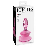 Pipedream | Анальная пробка с присоской Icicles No. 90, стеклянная, розовая. Цена 1 517 грн