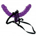 Pipedream | Страпон з двома фалосами Pipedream FETISH Double Delight Strap-On, фіолетовий. Ціна 3450 грн. Фото: 1