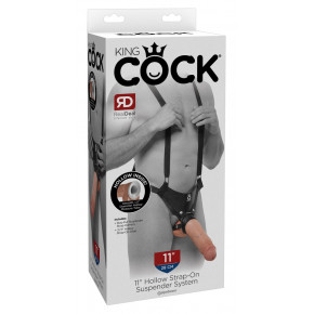 Pipedream | Страпон King Cock Hollow Strap On Suspender System 12". Цена: 6 500 грн