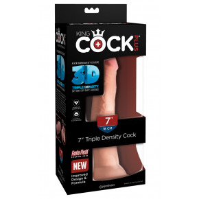Pipedream | Фаллоимитатор реалистичный на присоске King Cock, бежевый. Цена: 2 699 грн