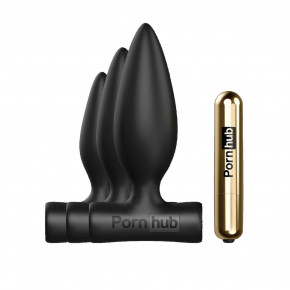 Pornhub | Набор анальных пробок Pornhub Anal Training Kit с перезаряжаемой вибропулей. Цена: 2 459 грн