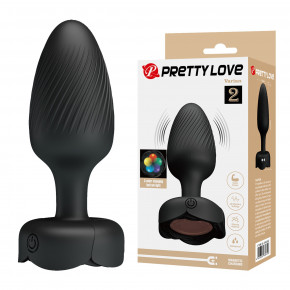 Pretty Love | Анальный вибратор Pretty Love Varian с мерцающей подсветкой, черный, 10.8 х 3.8 см. Цена: 1 082 грн