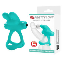 Pretty Love | Эрекционное виброкольцо с кроликом PRETTY LOVE Passionate Dante силиконовое, бирюзовое. Цена 551 грн