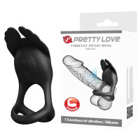 Pretty Love | Эрекционное виброкольцо с крылышками PRETTY LOVE Silas 7 режимов, черное. Цена 845 грн