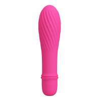 Мини-вибратор рельефный Solomon Pretty Love розовый, 12 х 2.9 см