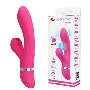 Pretty Love | Вибратор-кролик для точки G PRETTY LOVE Willow с вакуумным стимулятором, 20.4 х 3.5 см. Цена: 1 780 грн