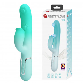 Pretty Love | Вибратор-кролик PRETTY LOVE Gigi с стимулятором язычком, голубой, 22.8 х 3.4 см. Ціна: 2575 грн