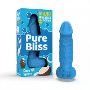Pure Bliss | Мыло в форме пениса Pure Bliss Coco Splash с ароматом кокоса, голубое, 15 см. Цена: 449 грн