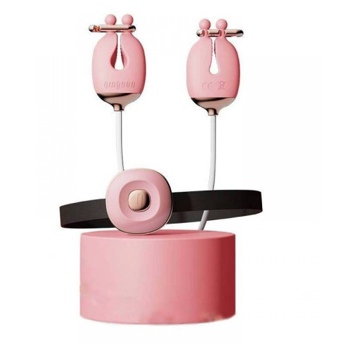 Qingnan | Набор зажимы для сосков с вибрацией и ошейник Qingnan No.2, розовый. Цена 3 168 грн Qingnan | Набор зажимы для сосков с вибрацией и ошейник Qingnan No.2, розовый. Цена 3 168 грн