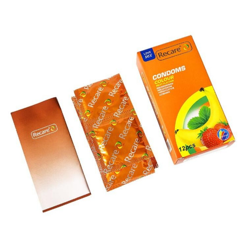 Recare | Презервативы Recare Color Fruit Flavour Condoms 12 шт, ароматы: мята, банан, клубника. Ціна 109 грн. Фото: 2