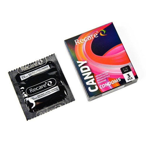 Recare | Презервативы Holographic Recare Delay Candy Condoms 3 шт, пролонгирующий эффект, конфетный аромат. Ціна 49 грн. Фото: 1