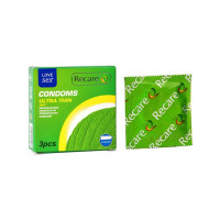 Презервативы Recare Ultra Thin Mint Condoms 3 шт, ультратонкие, аромат: мята Презервативы Recare Ultra Thin Mint Condoms 3 шт, ультратонкие, аромат: мята