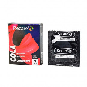 Recare | Презервативы Holographic Recare Cola Dotted&Ribbed Condoms 3шт, с пупырышками и ребрами,аромат: Кола. Цена: 39 грн