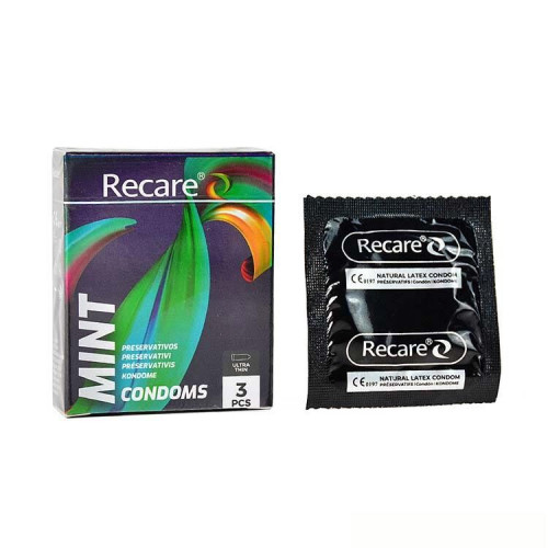 Recare | Презервативы Holographic Recare Ultra Thin Mint Condoms 3 шт, ультратонкие, аромат: мята. Ціна 39 грн Recare | Презервативы Holographic Recare Ultra Thin Mint Condoms 3 шт, ультратонкие, аромат: мята. Ціна 39 грн