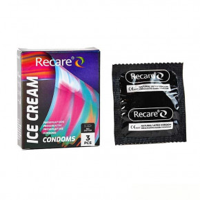 Recare | Презервативы Holographic Recare Ice Cream Big Dotted Condoms 3 шт, с пупырышками, аромат: мороженое. Цена: 39 грн